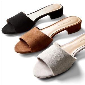NWOT Banana Republic - Block Heel Leather Slides